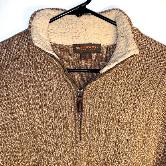 Northwest Territory Beige Pullover Zip-Up Sweater Men’s XL - Picture 2 of 8